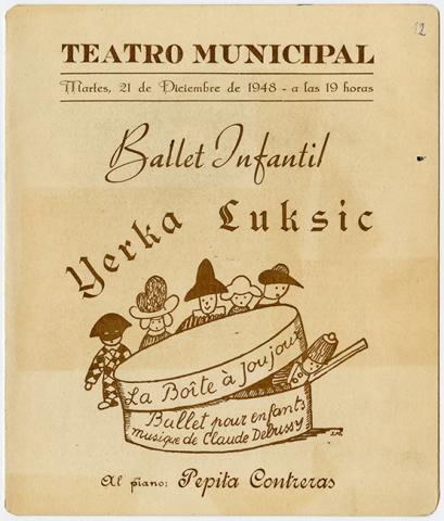 Primera imagen del registro Programa del Ballet infantil Yerka Luksic. Teatro Municipal