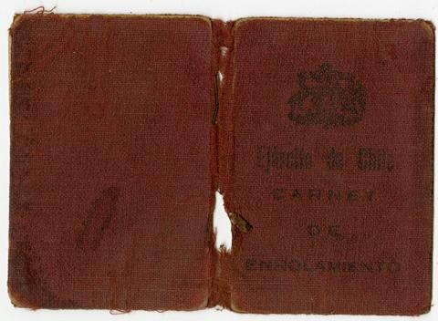 Primera imagen del registro Carnet de enrolamiento del Ejercito de Chile de don Moises Rivera Díaz