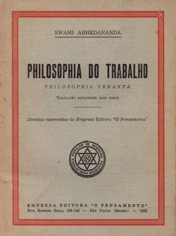 Primera imagen del registro Philosophia do trabalho. Philosophia vedanta