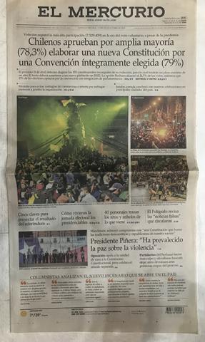 Primera imagen del registro El Mercurio, cuerpo A