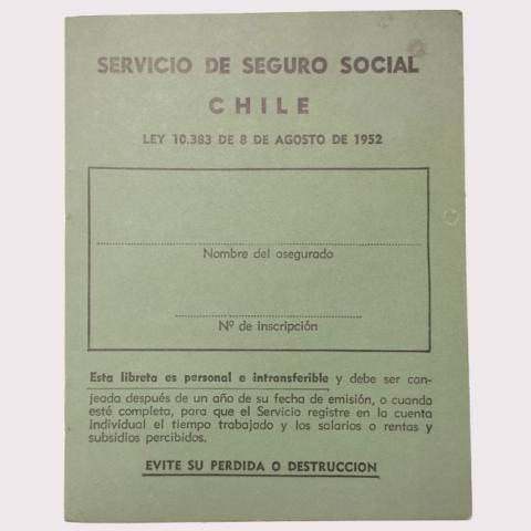 Primera imagen del registro Libreta del Servicio de Seguro Social de Chile