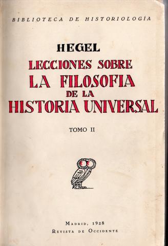 Primera imagen del registro Lecciones sobre la filosofía de la historia universal