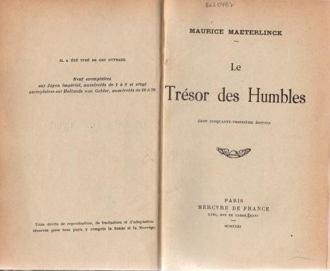Primera imagen del registro Le Trésor des Humbles