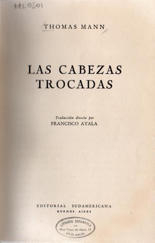 Primera imagen del registro Las cabezas trocadas