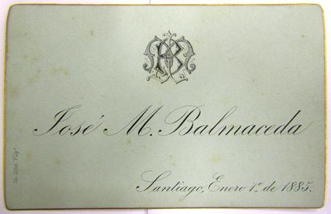 Primera imagen del registro Tarjeta de visita de José Manuel Balmaceda