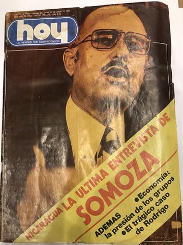 Primera imagen del registro Revista HOY año III n°108. 20 junio-26 junio 1979. Nicaragua la última entrevista de Somoza