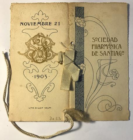 Primera imagen del registro Carné de baile de la Sociedad Filarmónica de Santiago