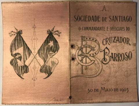 Primera imagen del registro A sociedade de Santiago o commandante e officiaes do Cruzador Barroso