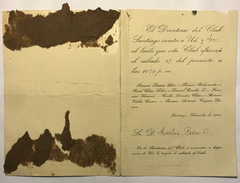 Primera imagen del registro Tarjeta Invitación a Baile para Carlos Peña O. de Club Santiago
