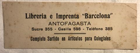 Primera imagen del registro Publicidad de Librería e imprenta "Barcelona"