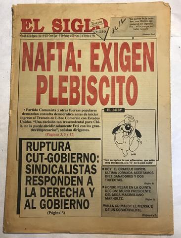 Primera imagen del registro Diario El Siglo Lunes 12 de diciembre de 1994