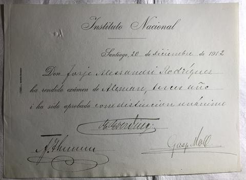 Primera imagen del registro Diploma Rendición de examen de Alemán 6to año de Jorge Alessandri Rodríguez