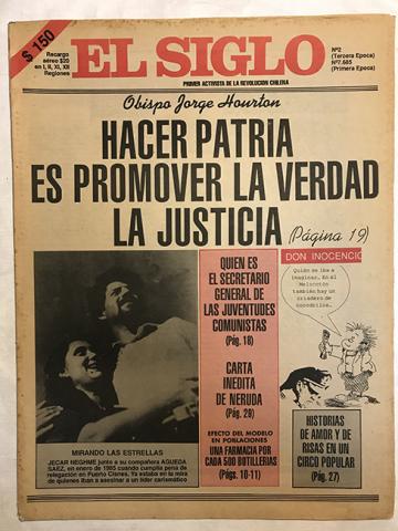Primera imagen del registro Diario El Siglo del 18 de septiembre al 1 de octubre de 1989