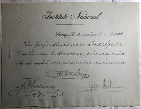 Primera imagen del registro Diploma Rendición de examen de Alemán, 1er año de Jorge Alessandri Rodríguez