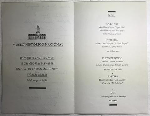 Primera imagen del registro Banquete en homenaje a las glorias navales. Palacio de la Real Audiencia y cajas reales. En Museo Histórico Nacional
