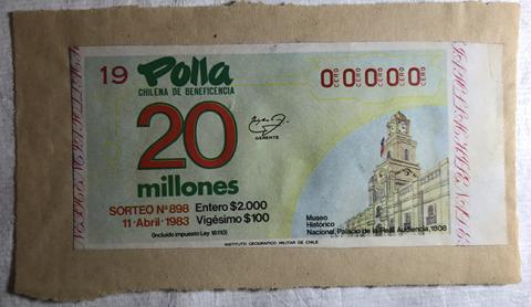 Primera imagen del registro Boleto Polla chilena de beneficencia Sorteo 898