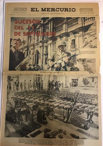 Primera imagen del registro Periódico "El Mercurio" 1er cuerpo 16 septiembre 1973