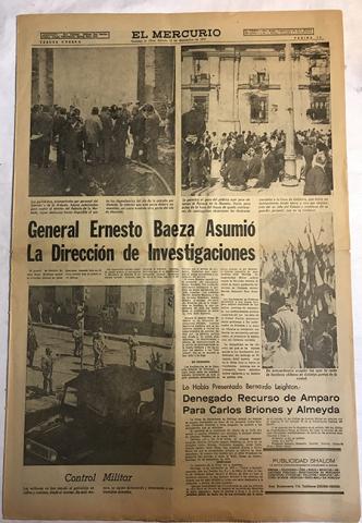 Primera imagen del registro Periódico "El Mercurio" 3er cuerpo 15 septiembre 1973