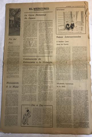 Primera imagen del registro Periódico "El Mercurio" 10 septiembre 1973 (incompleto)