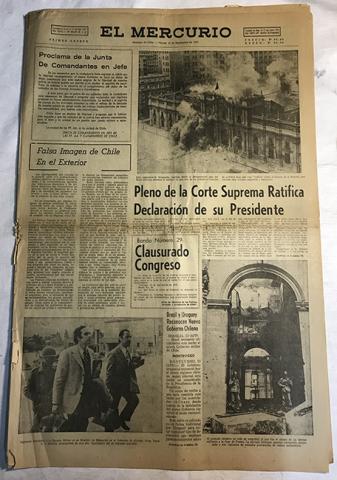 Primera imagen del registro Periódico "El Mercurio" 1er cuerpo 14 septiembre 1973