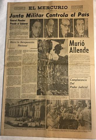 Primera imagen del registro Periódico "El Mercurio" 1er cuerpo 13 septiembre 1973