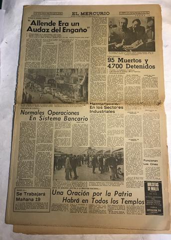 Primera imagen del registro Periódico "El Mercurio" 2do cuerpo 18 septiembre 1973