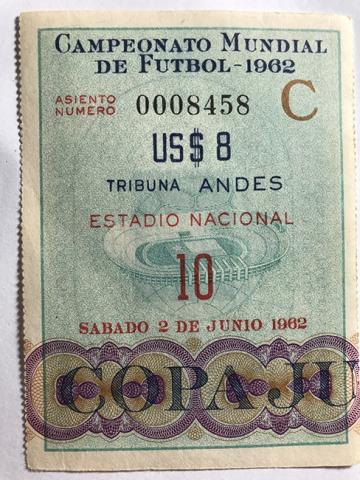 Primera imagen del registro Boleto de ingreso al campeonato mundial de futbol de Chile 1962. 10, sábado 2 de junio.