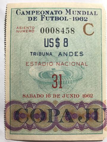 Primera imagen del registro Boleto de ingreso al campeonato mundial de futbol de Chile 1962. 31, sábado 16 de junio.