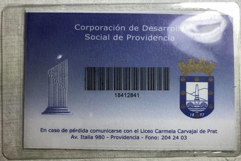 Primera imagen del registro Carnet Liceo Carmela Carvajal de Prat de Fernanda Reyes Alarcón