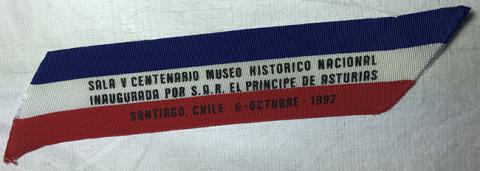 Primera imagen del registro Cinta conmemorativa Sala V Centenario Museo Histórico Nacional