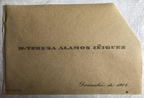 Primera imagen del registro Tarjeta de visita de M. Teresa Alamos Iñiguez