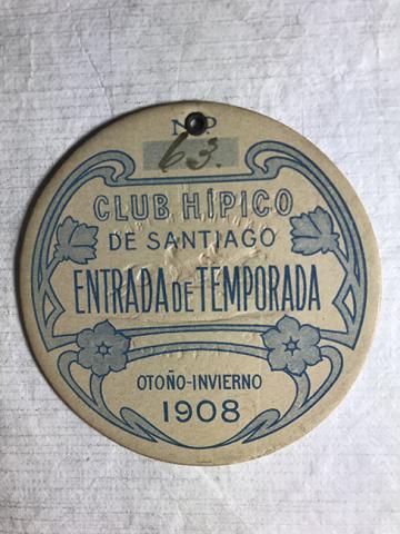 Primera imagen del registro Entrada de temporada del Club Hípico de Santiago N°63
