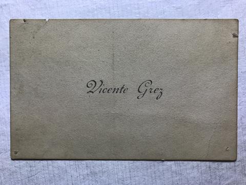 Primera imagen del registro Tarjeta de visita de Vicente Grez con texto sobre María Isabel Valdivieso