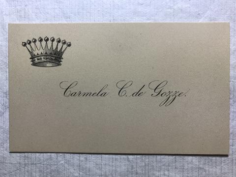 Primera imagen del registro Tarjeta de visita de Carmela C. de Gazze