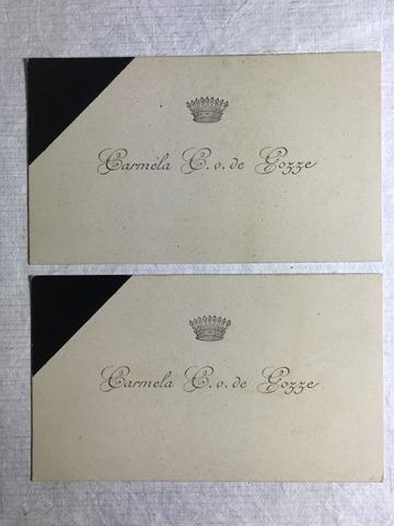 Primera imagen del registro Tarjetas de visita de Carmela C. de Gazze