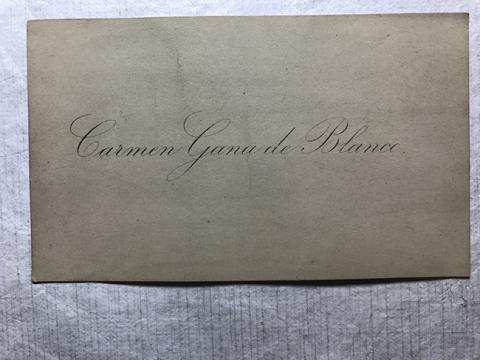 Primera imagen del registro Tarjeta de visita de Carmen Gana de Blanco