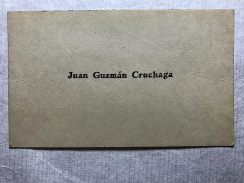 Primera imagen del registro Tarjeta de visita de Juan Guzmán Cruchaga
