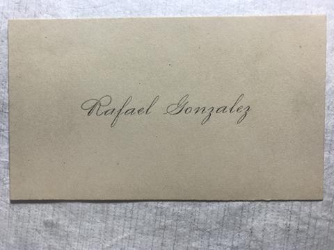 Primera imagen del registro Tarjeta de visita de Rafael González