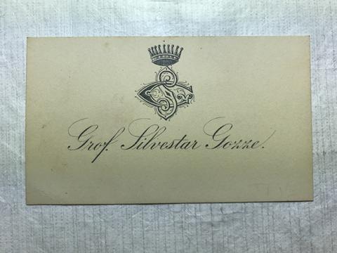 Primera imagen del registro Tarjeta de visita de Grof. Silvestar Gozze