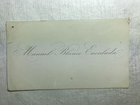Primera imagen del registro Tarjeta de visita de Manuel Blanco Encalada