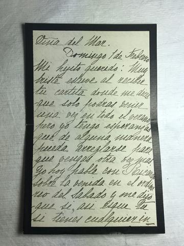 Primera imagen del registro Carta de luto para Eduardo Matte Ossa de Rosario Ossa de Matte