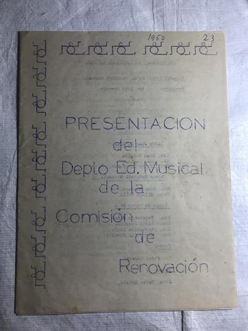 Primera imagen del registro IPrograma de la presentación del depto Ed. Musical de la Comisión de Renovación