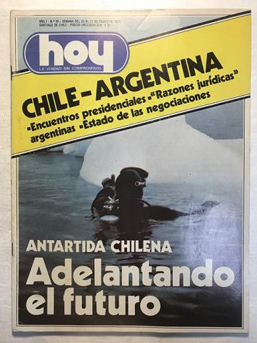 Primera imagen del registro Revista HOY año I n°35. 25 enero-31 enero 1978. Chile-Argentina Encuentros Presidenciales