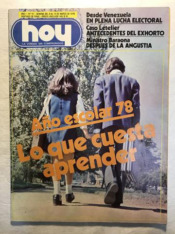 Primera imagen del registro Revista HOY año I n°41. 8 marzo- 14 marzo 1978. Año escolar 78, Lo que cuesta aprender