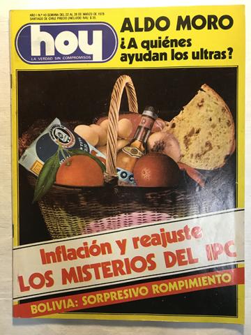 Primera imagen del registro Revista HOY año I n°43. 22 marzo- 28 marzo 1978. Aldo Moro ¿A quiénes ayudan los ultras?