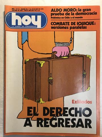 Primera imagen del registro Revista HOY año I n°51. 17 mayo-23 mayo 1978. Exiliados, el derecho a regresar