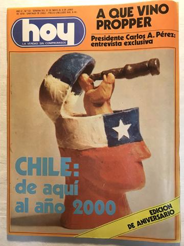 Primera imagen del registro Revista HOY año II n°53. 31 mayo-6 junio 1978. A qué vino Propper