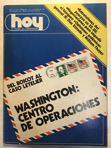 Primera imagen del registro Revista HOY año II n°86. 17 enero-23 enero 1979. Del Boicot al caso Letelier. Washington: Centro de Operaciones