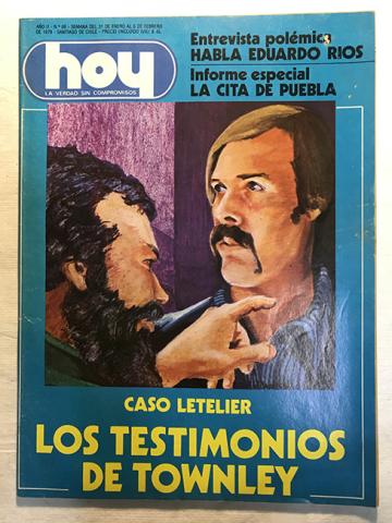 Primera imagen del registro Revista HOY año II n°88. 31 enero-6 febrero 1979. Caso Letelier, los testimonios de Townley