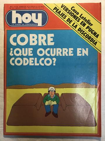 Primera imagen del registro Revista HOY año II n°92. 28 febrero-6 marzo 1979. Cobre ¿Qué ocurre en Codelco?